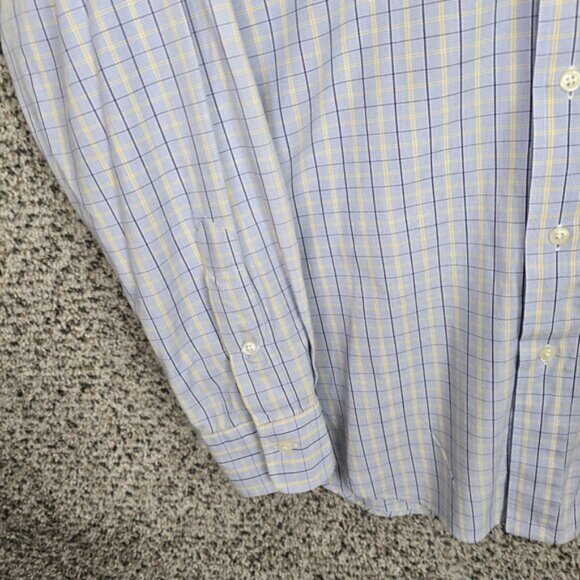 Polo by Ralph Lauren Shirt Mens 15.5 32 33 Blue Plaid Button Up Phillip Cotton - Picture 3 of 7